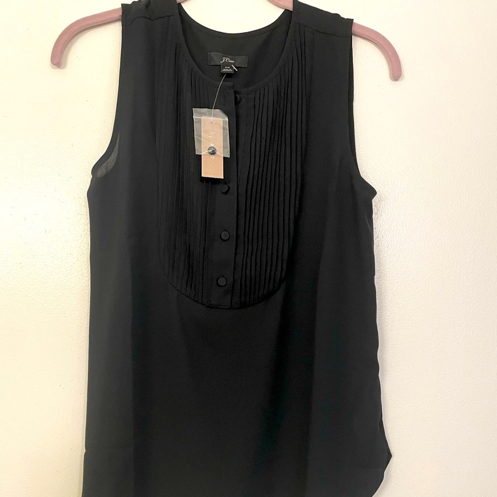J. Crew tuxedo-front black shell in XS nwt